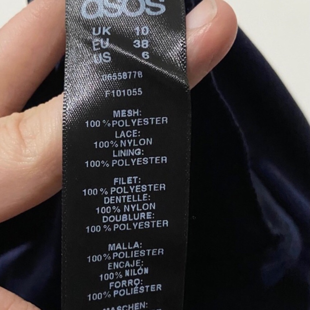 NWT ASOS Navy Blue Long Sleeve Maxi Dress Gown